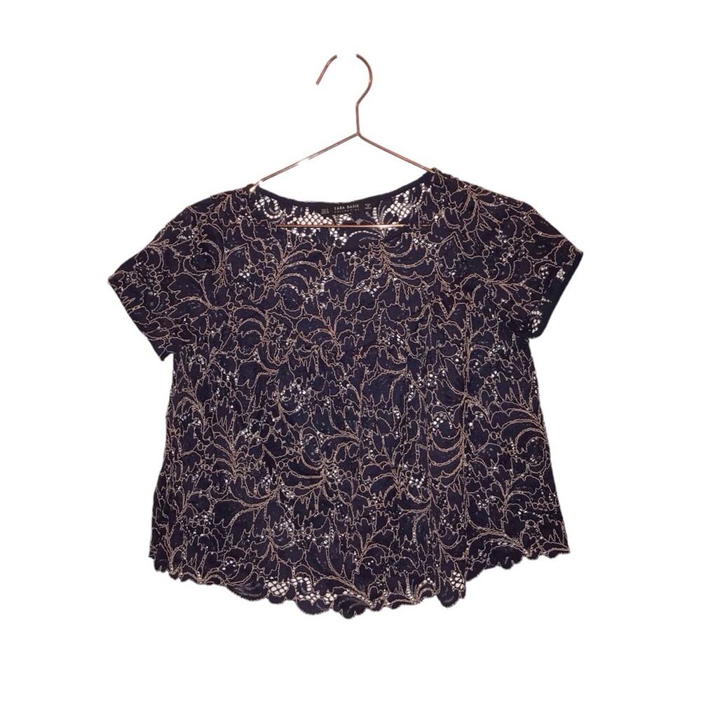 Zara lace short sleeved top size small